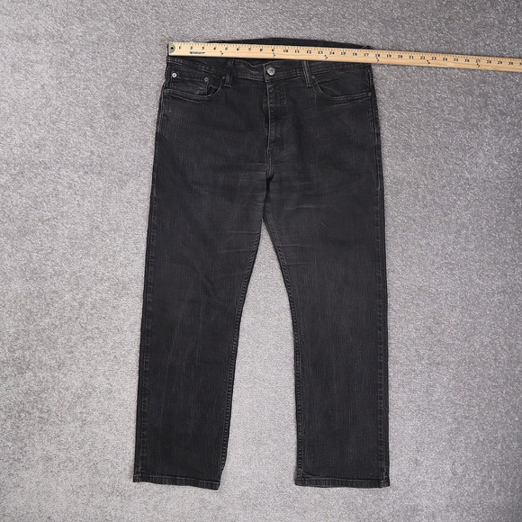 VTG Y2K Levi's 514 Straight Leg Classic Fit 38x30 Dark Wash Black Denim Jeans - Picture 3 of 13